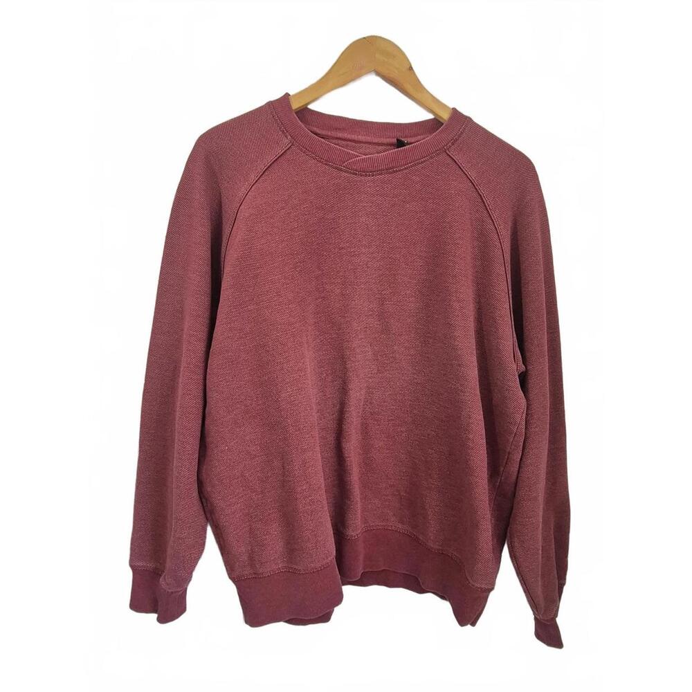 Greg Norman Mens Cranberry Heather Pullover Crew Neck Sweater Long